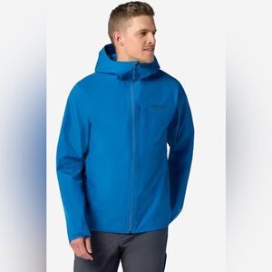 Marmot Mens Minimalist Gore-Tex Jacket Blue Windbreaker Full Zip Waterproof